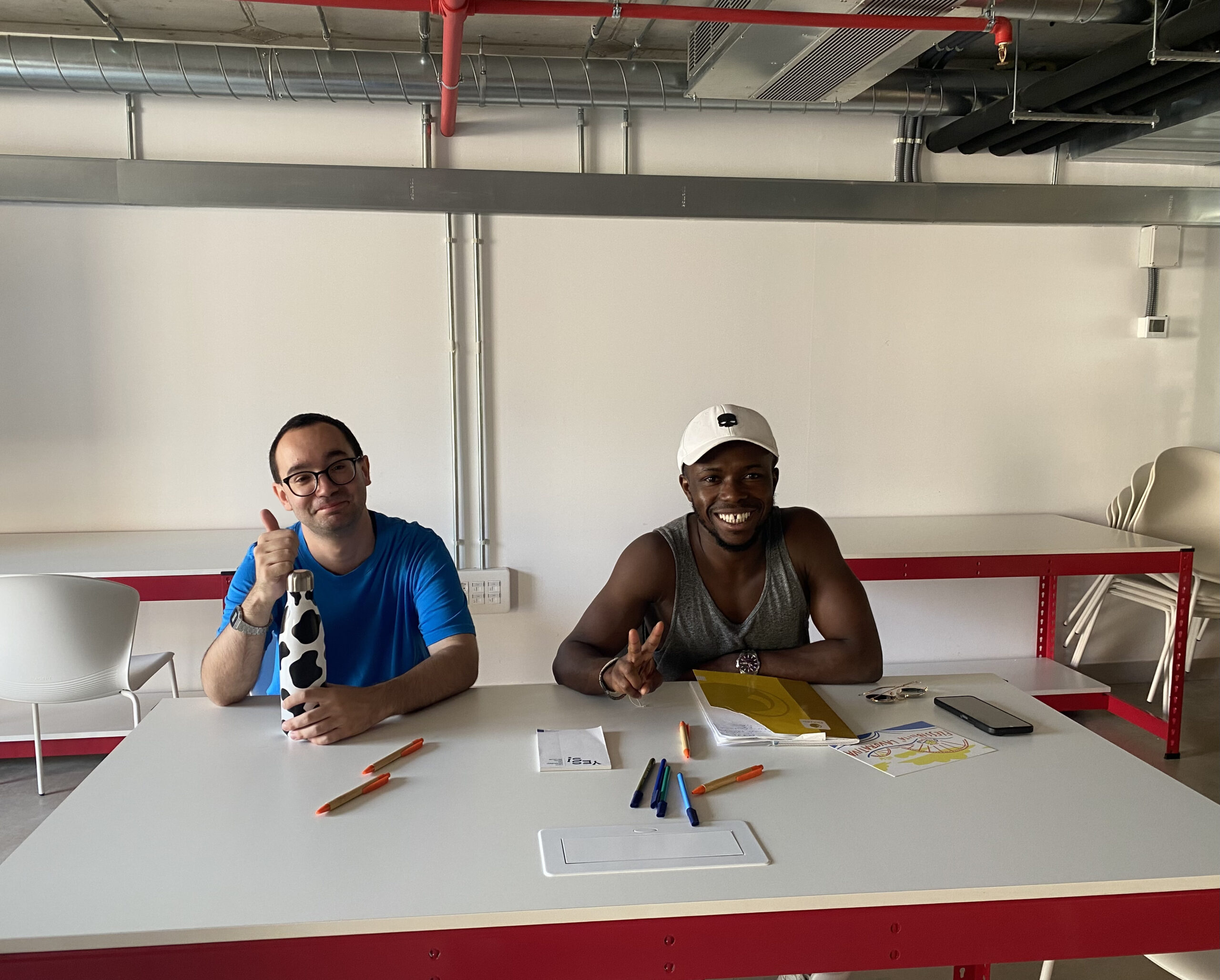 Luca Valente e Karamoko Doumbia durante un workshop